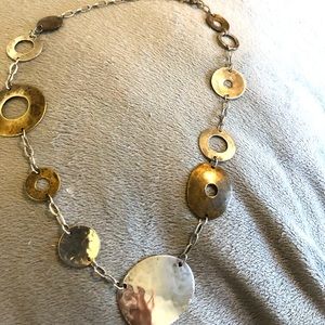 robert lee morris sterling silver and brass necklace